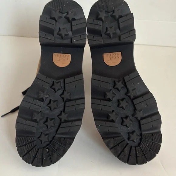 Sorel Jane Now lace up d-ring heel combat boot caribou buff waterproof boot - Picture 11 of 16